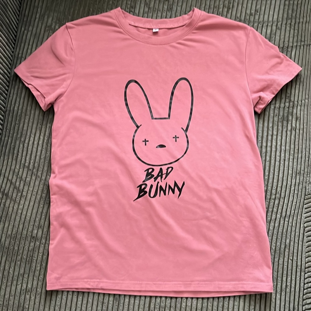 Bad Bunny Pink Graphic Tee - Women's Short Sleeve